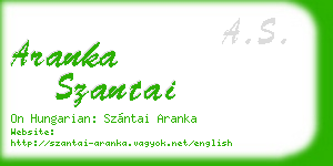 aranka szantai business card