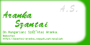 aranka szantai business card